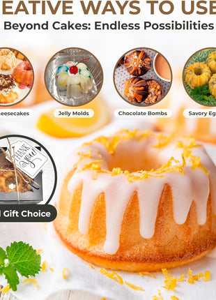 O'CREME Mini Cake Pan Silicone Baking Mold Non-Stick 25 Pack | Reusable, bakeable silicone molds ideal for jello, desserts, and more. BPA-free and easy to release every time.