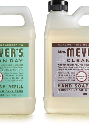 MRS. MEYER'S CLEAN DAY Hand Soap Refill, Lavender Scent, 33 Fl Oz Bottle