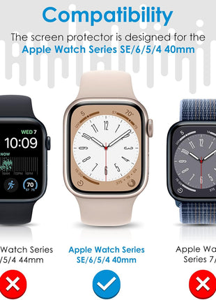UniqueMe 6 Pack for Apple Watch Screen Protector 40mm, Apple Watch SE 3/SE 2/SE Series 6/5/4 Screen Protector [Upgrade Flexible Film] Anti-Scratch [Non-Bubbles] Soft HD TPU Clear Film for iWatch 40mm