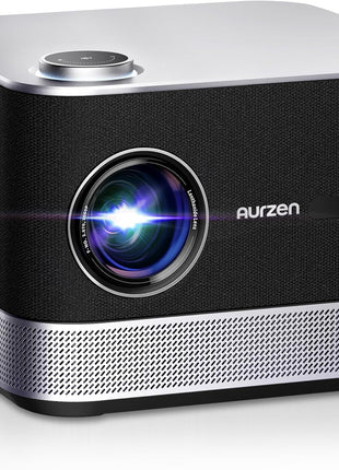 3-in-1 Outdoor Projector 4K Supported, AURZEN BOOM 3 Smart Projector with WiFi and Bluetooth, 3D DoIby Audio & 36W Speakers, Auto Focus & Keystone, Built in NetfIix App 500 ANSI Home proyector, Gold
