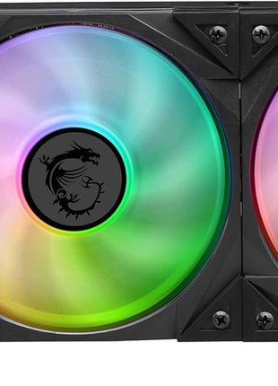 MSI MPG CoreLiquid D240 ARGB CPU Liquid Cooler - 2.4" IPS LCD Screen - 240mm Radiator - Double 120mm ARGB PWM Fans - LGA 1700/1851 / AM5/AM4 Compatible