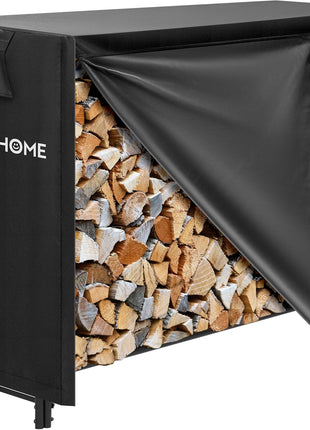 VIVOHOME 4ft Heavy Duty Indoor Outdoor Firewood Storage Log Rack and Cover Combo Set with Zipper