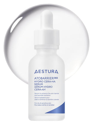 AESTURA ATOBARRIER365 Hydro CERA-HA Korean Face Serum with Ceramides, Hyaluronic Acid & Niacinamide | Lightweight Hydrating Serum for Barrier Repair & Glow For Dry & Sensitive Skin, 30ML / 1.01 fl.oz.