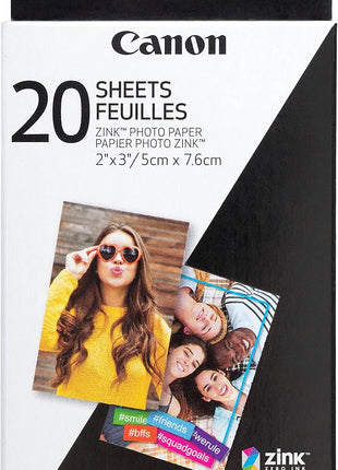 Canon IVY ZINK 2" x 3" Photo Sticker Paper 20 sheets Pack