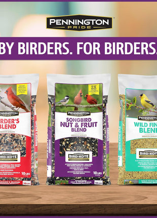 Pennington Pride Songbird Nut & Fruit Blend, Wild Bird Seed for Outside Feeders, Advanced Nutrition Formula for Health, Bird Food, 10-lb. Bag