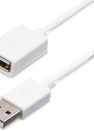 StarTech.com 1m White USB 2.0 Extension Cable Cord - A to A - USB Male to Female Cable - 1x USB A (M), 1x USB A (F) - White, 1 Meter (USBEXTPAA1MW)