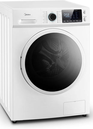 Midea 24 Inch All-in-One Front Load Washer Dryer Combo, 2.7 Cu.ft 26lbs Ventless Full-Automatic Washing Machine with Steam Care, Overnight Dry, 1400 RPM 16 Wash Cycles, White