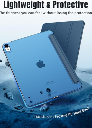 TiMOVO Case for iPad Air 11 Inch M4/M3/M2, Air 5th/4th Gen 10.9",Abyss Blue | Slim Stand, Hard Translucent Back Cover, Support Touch ID, Auto Wake/Sleep