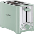 BELLA 2 Slice Toaster with Auto Shut Off   Extra Wide Slots & Removable Crumb Tray and Cancel, Defrost & Reheat Function   Toast Bread, Bagel & Waffle, Sage