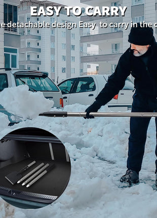 Flat Shovel with Adjustable Handle, 59 in Floor Scraper, Ice Scraper, Garden Cleaning Scraper, Ice Chopper, Snow Shovel, Multifunctional Weed Remover Tool for Walkway Driveway