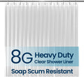 LiBa Bathroom Shower Curtain Waterproof Plastic Shower Curtain Premium PEVA Non Toxic with Rust Proof Grommets Clear 8G Bathroom Accessories 72x72