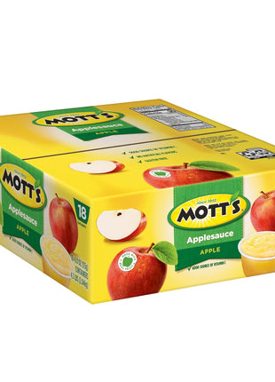 Mott's Applesauce, 4 Oz Cups, 18 Count, No Artificial Flavors, Good Source Of Vitamin C, Nutritious Option For The Whole Family