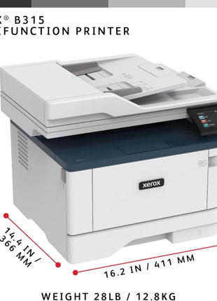 Xerox B315DNI Wireless Black and White Laser All-in-One Printer | 42 ppm print speed with duplex scanning and Wi-Fi for printing, scanning and copying