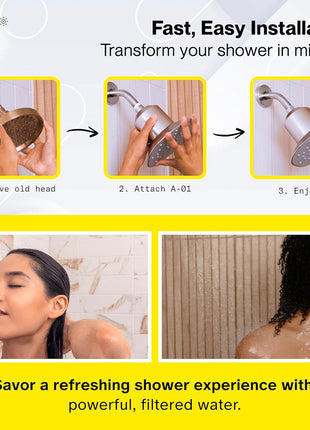 Afina Replacement Filter for Afina Filtered Showerhead & Shower Filter - High Pressure Shower - Reduces Dry Itchy Skin, Dandruff, Eczema, and Dramatically Improves The Condition of Your Skin and Hair