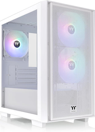 Thermaltake Versa H16 TG ARGB Snow Micro ATX Tower Case; Tempered Glass Side Panel; 3 Pre-Installed ARGB Fans; CA-1Y8-00S6WN-01; 3 Year Warranty
