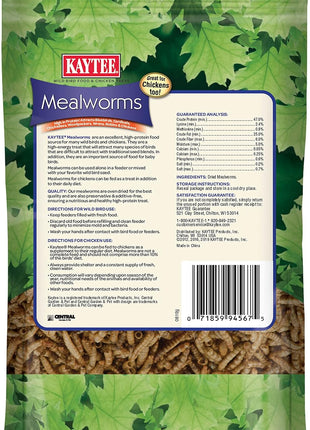 Kaytee Wild Bird Food Mealworms For Bluebirds, Wrens, Robins, Chickadees, Woodpeckers, Cardinals & Chickens, 3.5 Ounce