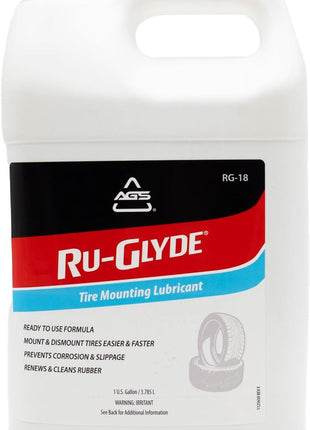 Ru-Glyde Tire Mounting Lubricant by AGS – 1 Gallon | Tire Bead Seating Lube & Rubber Rejuvenator | Prevents Rim Rust | No-Mix, Ready-to-Use Formula for Tire Changers, Auto Shops & DIY Tire Install