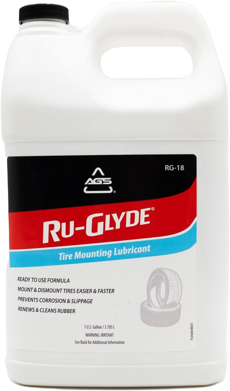 Ru-Glyde Tire Mounting Lubricant by AGS – 1 Gallon | Tire Bead Seating Lube & Rubber Rejuvenator | Prevents Rim Rust | No-Mix, Ready-to-Use Formula for Tire Changers, Auto Shops & DIY Tire Install