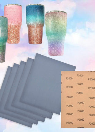 YAROMO 12 Pieces Epoxy Sanding Papers, Waterproof Superfine Silicon Carbide Polishing Papers For Making Glitter Tumbler Cups, Crafts Tumbler Compatible With Plastic, Glass, Metal, Porcelain, Wood