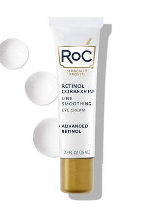 RoC Retinol Correxion Under Eye Cream for Dark Circles & Puffiness, Daily Wrinkle Cream, Anti Aging Skin Care Treatment Women and Men, 0.5 oz (Packaging May Vary)