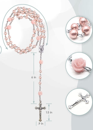 Cascade Goods - Girls My First Pink Rosary & Keepsake Box, Catholic Baptism Gifts for Baby Girl or Dedication Baptism Gifts for Girl or Kids