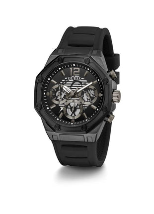 GUESS Silicone Analog Black Dial Men Watch-Gw0263G4, Black Band