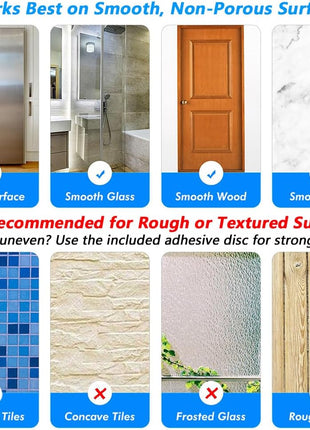 BOPai Suction Cup Shower Head Holder for Handheld Shower, Chrome | Vertical Mount Only, Repositionable & Powerful Vacuum Suction
