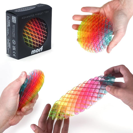 Morf Worm 3D Sensory Figgy Fidget Toy, Rainbow, Small | Quiet Fidget Toy: Sensory Figgy toy for focus and stress relief; satisfying tactile play for classrooms, desks, and travel