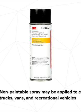 3M Rubberized Undercoating Aerosol Spray, 08883, 19.7 oz, Textured Finish, Anti-Corrosive, Multi-Purpose for Automotive Cars, Trucks, and Recreational Vehicles Black