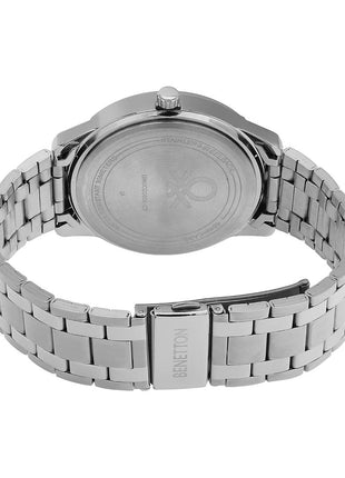 United Colors of Benetton Signature Analog Watch for Man with Silver Tone Round Dial & Silver Stainless Steel Bracelet Band Water Resistant Men's Wrist Watches - UWUCG1606