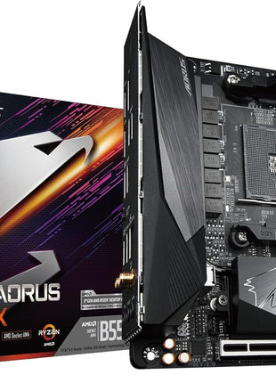 GIGABYTE B550I AORUS PRO AX AMD AM4 ITX Motherboard, Supports Ryzen 5000/4000/3000 Series, DDR4, 6+2 Power Phase, 2X M.2, PCIe 4.0, USB-C, WiFi 6, 2.5 GbE LAN, Q-Flash Plus, WiFi EZ-Plug, RGB Fusion