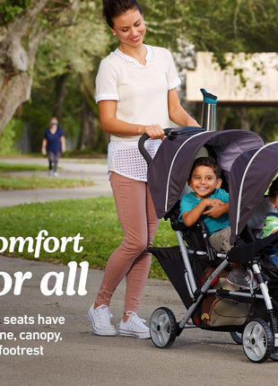 Graco® DuoGlider Double Stroller | Lightweight Double Stroller with Tandem Seating Glacier