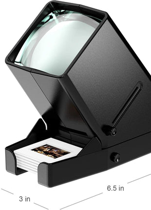 DIGITNOW 35mm Slide Viewer, 3X Magnification and Desk Top LED Lighted Illuminated Viewing and Battery Operation-for 35mm Slides & Positive Film Negatives 4AA Batteries Included