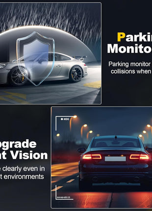 Dash Camera, 4K/1080p Dash Camera Front and Rear, Built-in 5GWiFi, Dash Cam with 64GB SD Card, Full HD 2.0" IPS Screen, for App Control, G-Sensor, Loop Recording, and Parking Mode