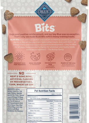 Blue Buffalo Bits Soft Dog Treats for Training, Made with Natural Ingredients & Enhanced with DHA, Salmon Recipe, 4-oz Bag (Pack of 6)