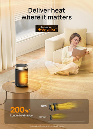 DREO Space Heater, Portable Electric Heaters for Indoor Use with Thermostat | 2026 Upgraded, 34dB Quiet, 12H Timer, 5 Mode, Remote, 1500W PTC Ceramic Fast Safety Heat for Office Bedroom Home, Gold
