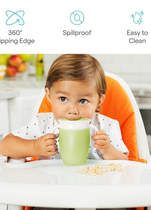 Munchkin Miracle 360 Sippy Cup, 7 Ounce, 2 Pack, Blue/Green