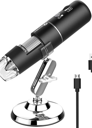 Magnifying Glass with Light Portable Handheld USB Digital Microscope Macro Camera 2.0 inch IPS Color Screen Fixed Focus, 200w Pixel, 500x Magnification, Compatible with Windows, Mac OS