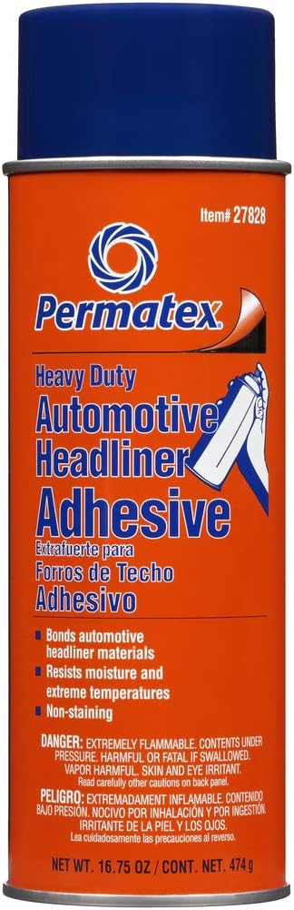 Permatex 27828 Body Shop Heavy Duty Headliner and Carpet Adhesive, 16.75 oz Aerosol Can