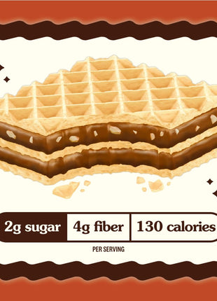 Rip Van Chocolate Hazelnut Wafer Cookies, Keto, Non-GMO, Healthy Snacks, Low Carb & Low Sugar (2g), Low Calorie, Vegan, 16 Count