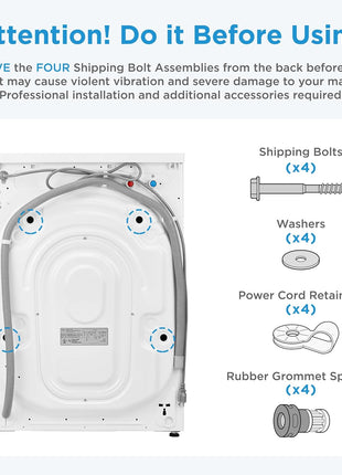 Midea 24 Inch All-in-One Front Load Washer Dryer Combo, 2.7 Cu.ft 26lbs Ventless Full-Automatic Washing Machine with Steam Care, Overnight Dry, 1400 RPM 16 Wash Cycles, White