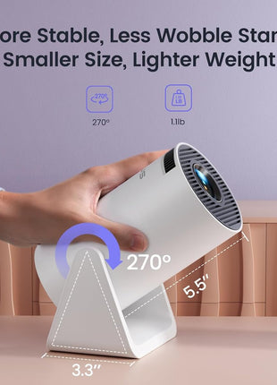 [Short Throw/Adjustable Stand]Mini projector with WiFi and Bluetooth, 2025 Upgrade Outdoor Portable Movie Projector 1080P, Auto Vertical Keystone, Home Projector for Phone/TV Stick, WiMiUS S27 (White)