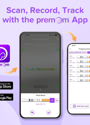Premom Pregnancy Test Strips- 30 Pack Early Detection Pregnancy Test Kit Powered by Premom Ovulation Predictor iOS and Android APP