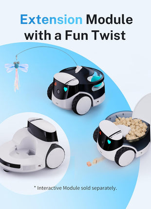 Enabot EBO ROLA PetPal Mobile 2.5K Pet Camera Robot with Treat Dispenser | Whole-Home Mobility, Two-Way Talk, Night Vision, Auto-Recharge, Interchangeable Modular Design