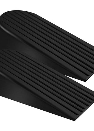 Big Door Stopper 2 Packs, Heavy Duty Wedge Rubber Door Stop Works on All Floor Surfaces, Non-Scratching Doorstops Special for Home Office School Heavy Door (Black, H1.9 x L6.3 x W2.7 Inches)
