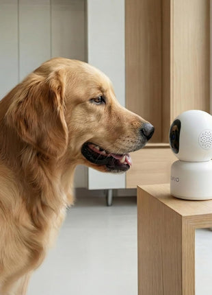 2K HD Pet Camera - 360° Smart Puppy Monitor with 5GHz & 2.4GHz Dual-Band WiFi, Smart Motion Tracking, 2-Way Audio, Night Vision, Indoor Camera for Dogs & Cats, Works with Phone App.