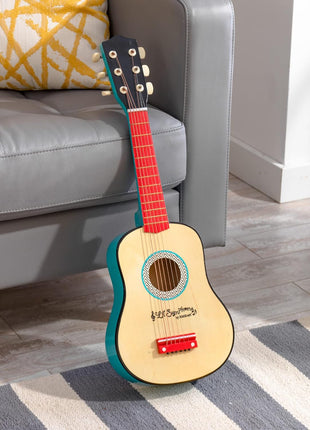 KidKraft Lil' Symphony Wooden Play Guitar, Kids Musical Instrument Toy, Gift for Ages 3+ | Beginner Acoustic Guitar with Adjustable Strings, Really Works, Primary Colors, Gift for Ages 3+