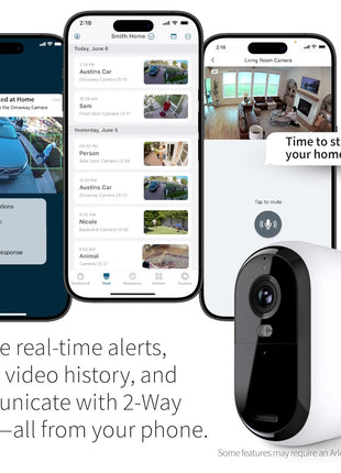 Arlo Essential Security Cameras Wireless Outdoor 2K (2nd Gen, 2023 Release) - Battery Power, Person Recognition, Package Detection, Animated Preview, 1-Month Trial of Secure Plan, 2 Cam, White