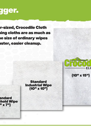 Crocodile Cloth Auto Cleaning Wipes – 100 XL (15 inch x 10 inch) Disposable Wipes for Car Engine Degreasing, Body Detailing & Tire Cleaning – Cuts Grease, Oil, Adhesives on Hands, Tools, Parts & More