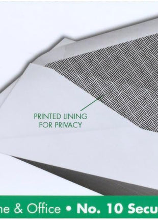 Mead #10 Envelopes, Letter Size, 4-1/8 inch x 9-1/2 inch, Security Printed Lining for Privacy, Gummed Closure, Windowless, White All-Purpose for Home & Office Mail, 40 Count (75214)